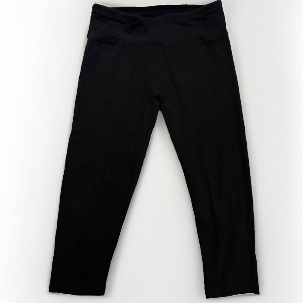 Justice Black Cropped Leggings Size 16 Girls Juniors  Sweatpants Soft Capri